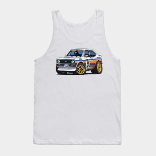 cartoon drawings of Ford Escort MK2 rally car Tank Top